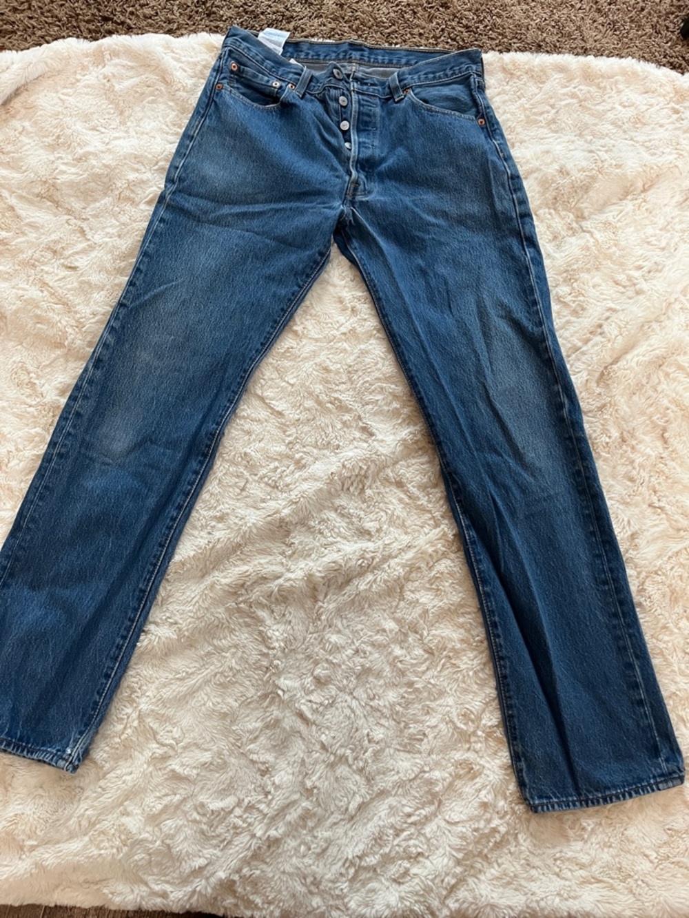 Straight Leg Men's 501  Jeans in Deep Blue Wash